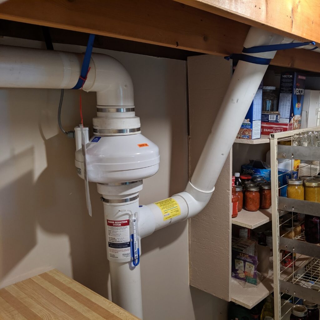 Radon Mitigation System (Photo Credit: Andrew Arshinoff, Radon Care)