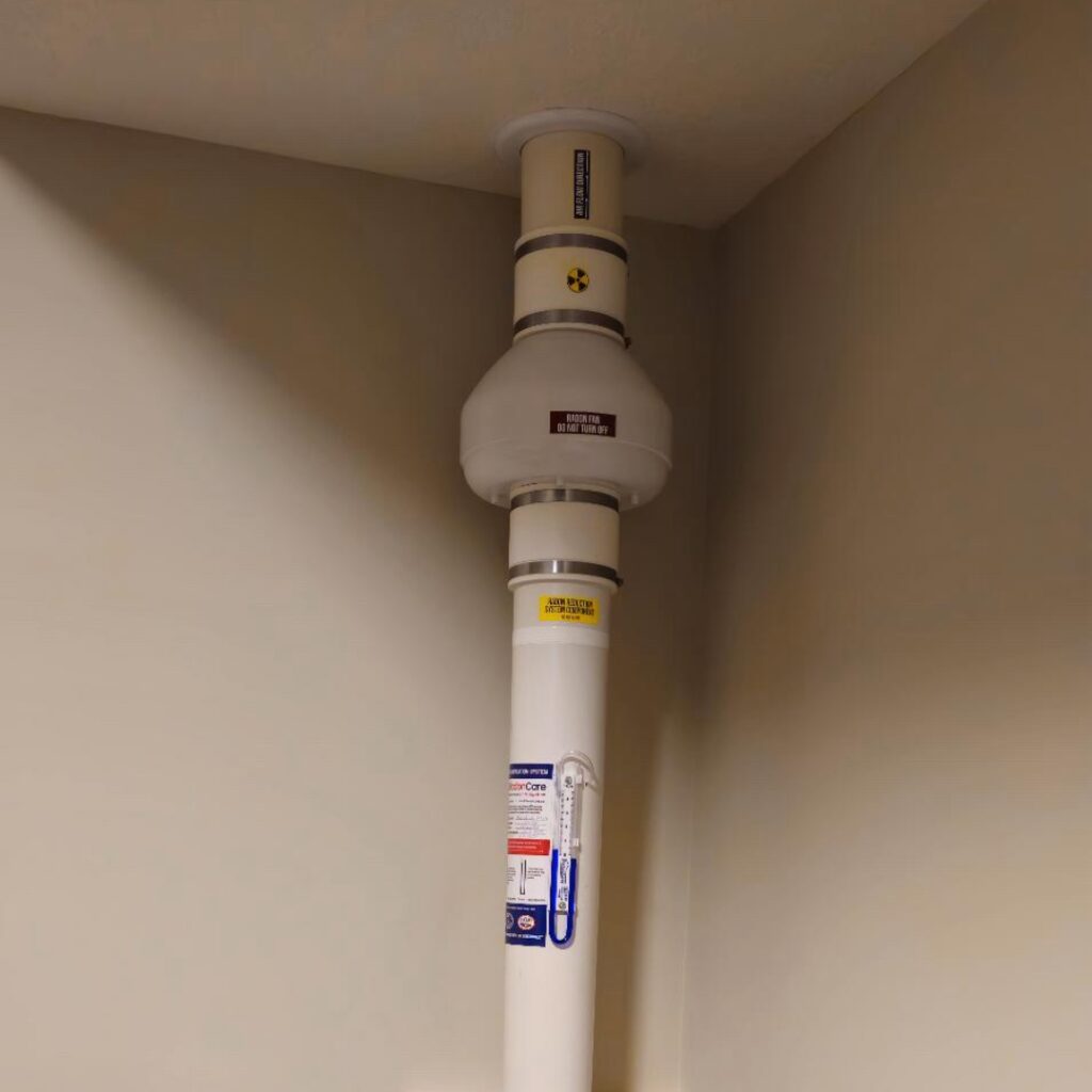 Radon Mitigation System (Photo Credit: Andrew Arshinoff, Radon Care)