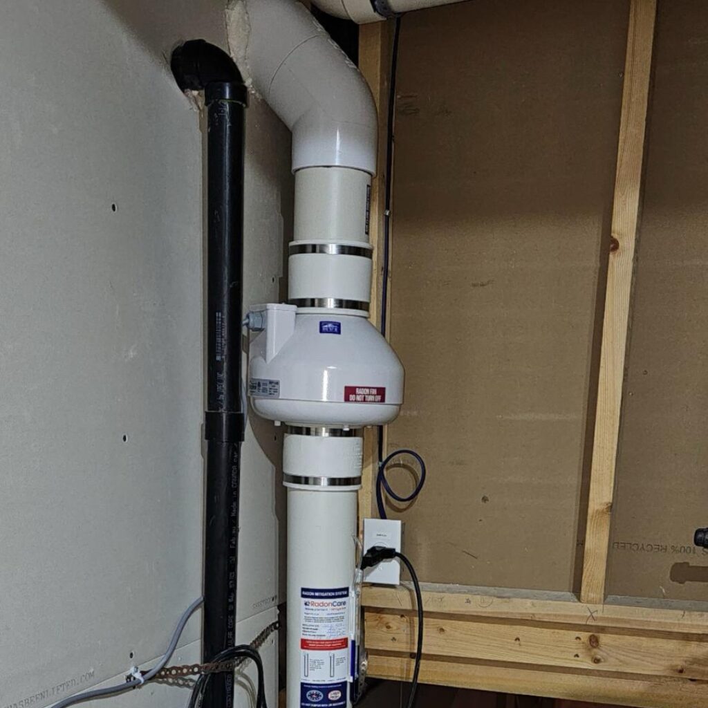Radon Mitigation System (Photo Credit: Andrew Arshinoff, Radon Care)