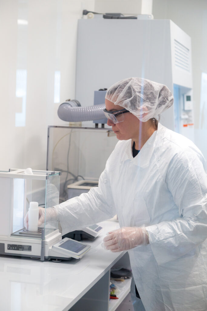 Dr. Kerri Miller in the Metal-Free Laboratory (Photo Credit: Glynnis Mutch, Arnie Charbonneau Cancer Institute)