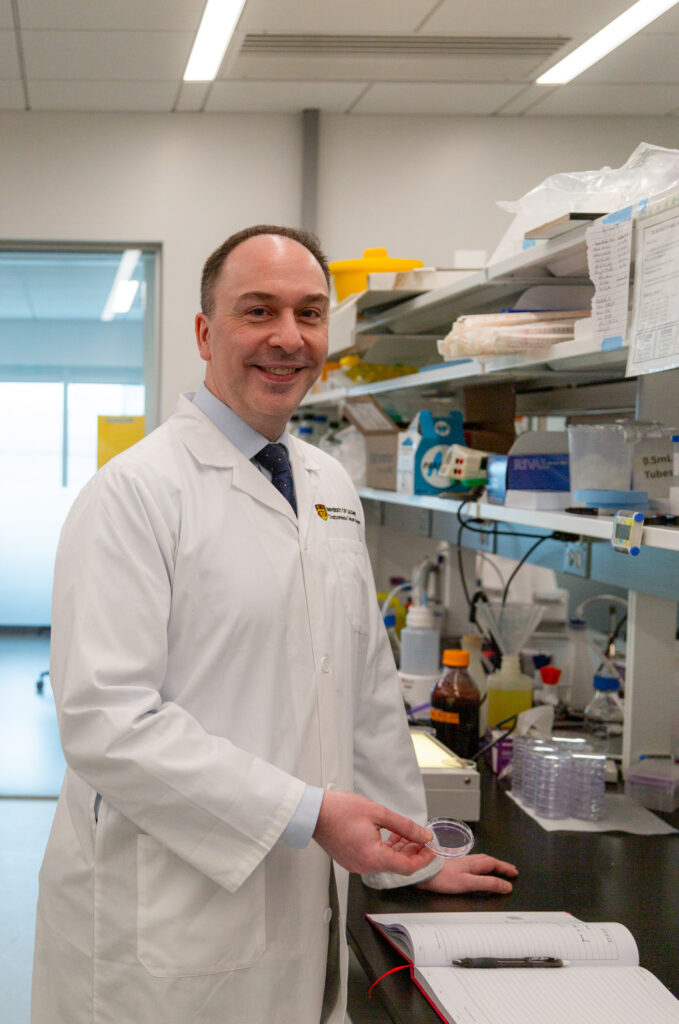 Dr. Aaron Goodarzi in the Transdisciplinary Cancer Research Hub (Photo Credit: Glynnis Mutch, University of Calgary)